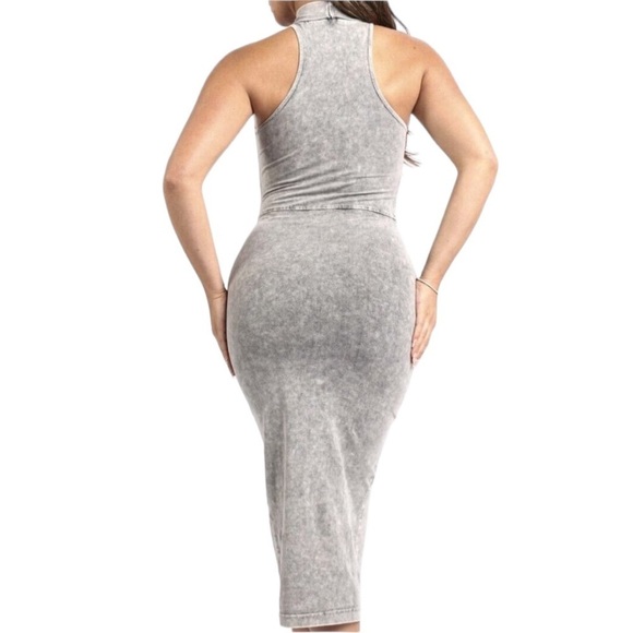 Bodycon Dress Mineral Washed Tank Midi Dress Sleeveless Grey
New - Picture 6 of 12